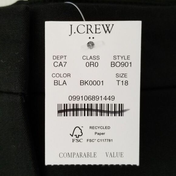 J. Crew Tall Kallie Tall Straight Leg Pants Size T18 Black NWT $98 BO900 - Picture 8 of 8